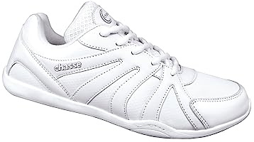 chassé Surge Cheerleading Sneaker - White Low Profile Cheer Shoe - Women and Child (White, 4)