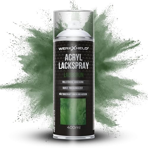 WerkXheld Sprühlack 400ml - Hochwertiges Lackspray Laubgrün RAL 6002 Vielseitig anwendbar auf Holz, Metall & Textil, Langlebiger Acryllack Spray