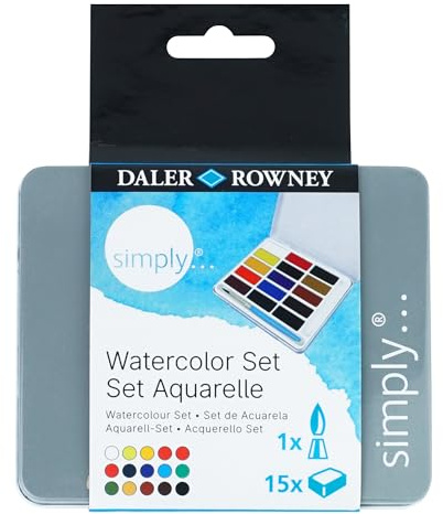 Daler-Rowney Simply Set Acuarela 15 Medios Godets