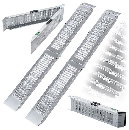 KADAX Faltbare Auffahrrampe bis 400 kg, 2 Stück, Rampe aus Stahl für Anhänger, Laderampe für Motorrad, Verladerampe klappbar, Auffahrrampen, Rampen