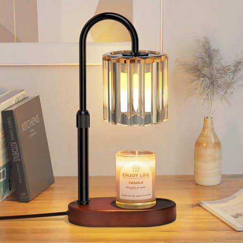 Loowoko Lámpara Calentadora de Velas con Temporizador y 4 Niveles de Luz, Calentador Eléctrico para Velas en Tarro, Decoración Hogar, Incluye 2 Bombillas