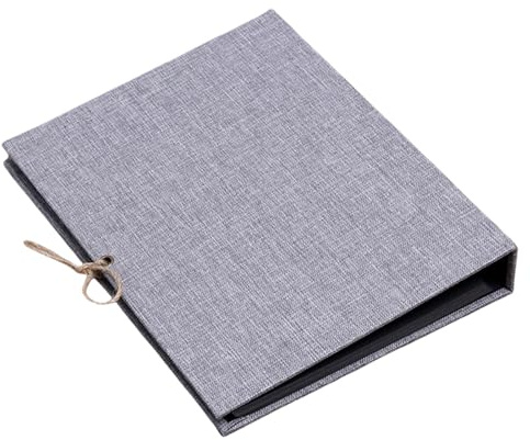 Álbum de fotos autoadhesivo con fundas de lino, 30 páginas blancas para álbumes de recortes y recuerdos familiares, 27 x 21 cm, álbum de fotos autoadhesivo