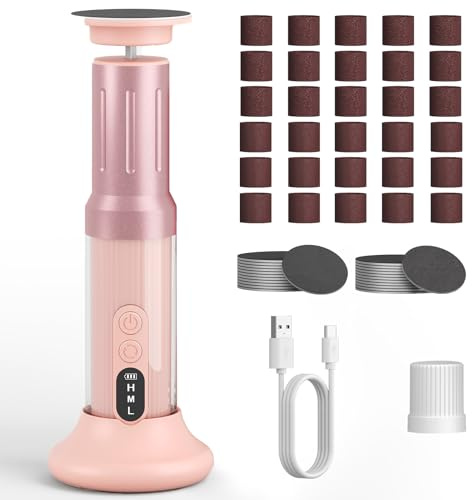 Pedicure Elettrico Professionale, Ricaricabile Lima Elettrica per Piedi con Carta Vetrata, Set 2 in 1 Togli Calli Piedi con 6 Livelli Contro i Calli