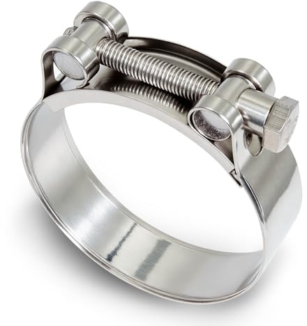 KINETOX 2 piezas Abrazaderas Metalicas Para Tubos 64-67mm | Abrazaderas Metalicas Acero Inoxidable 304 con Alta Sujeción y Perno Articulado para Auto, Escape, Industria y Bricolaje