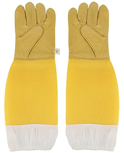 Guantes de Apicultura, Equipo de Apicultor de Mangas largas Protectoras de Piel de Oveja Transpirable