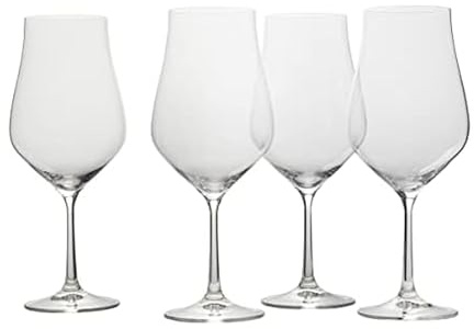 Mikasa Grace Set of 4 Bordeaux Red Wine Glasses, 22-Ounce