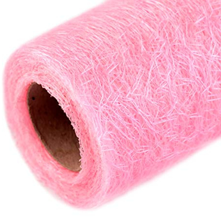 Schnoschi Dekostoff rosa, rulle 9 m x 30 cm, bordslöpare, dekonet, bordsband, nätmaterial, textilnät