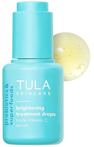 TULA Skin Care Brightening Treatment Drops | Skincare-First, Vitamin C Serum, Brightens the Look of Dull Skin & Dark Spots | 1 fl. oz.