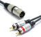 VITALCO XLR Stecker auf 2x Cinch Stereo Kabel 3m Mikrofonkabel 3 Polig auf Chinch Adapter