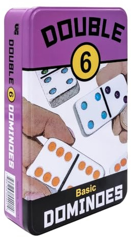 University Games Double 6 Dominoes Tin, White