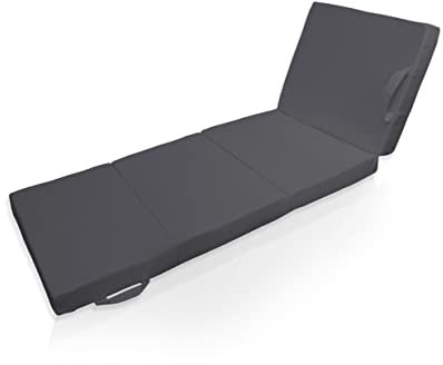 Home-Vision Klappmatratze, Gästematratze, 4-teilige Faltmatratze, Faltbare Matratze Reisebett Tragbares Gästebett & Campingbett Kollektion Kier (AO Dunkelgraphit, 195x70x8cm, 1 Stück)