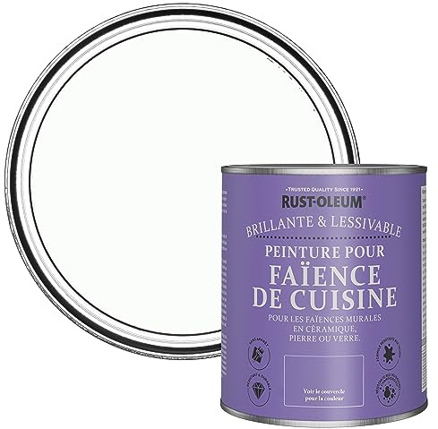 Rust-Oleum White Water-Resistant Kitchen Tile Paint in Gloss Finish - Moonstone 750ml