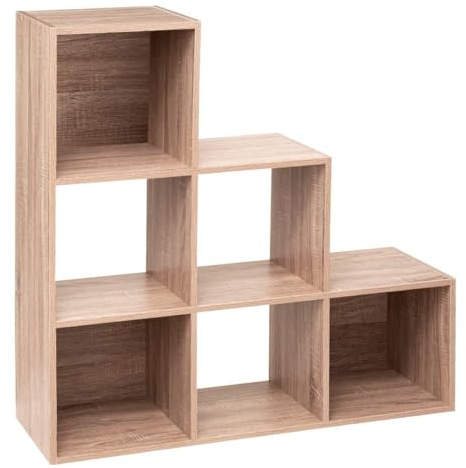 5five - étagère escalier 6 Cases Mix n modul Effet chêne Naturel