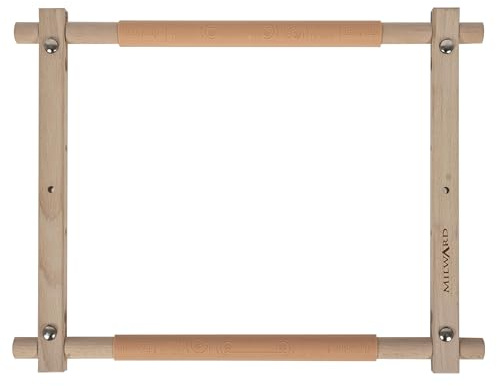Milward Telaio rotante per arazzi – Telaio a clip per ricamo, punto croce, ricamo, quilting, 30,5 x 30,5 cm (12 x 12) – Legno di faggio