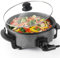SUPERLEX Padella multifunzione 30 x 7 cm, 5,6 litri con coperchio 1500 Watt, padella elettrica per pizza