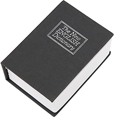 TIKATARER Book Safe Lock Box, Stainless Steel Lock Box with Key Book for Storing Money
