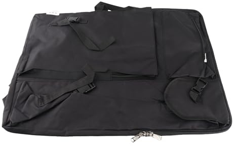 RELDAXSBH Borsa multifunzione grande per tavolo da disegno 4K, borsa per schizzi da viaggio per materiali artistici, tessuto in tela con tracolla regolabile e tasche multiple per artisti e (Nera)