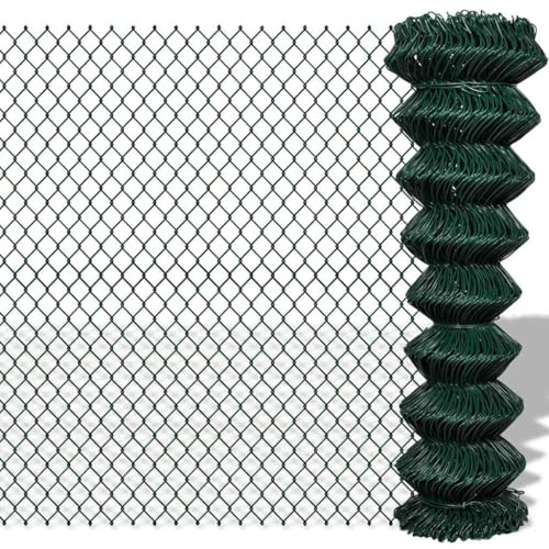 vidaXL Chain Fence 1.5x25m Green Garden Patio Wire Mesh Panel Fencing Barrier