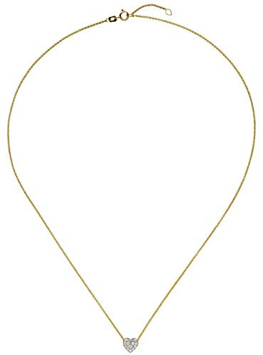 Jobo Damen-Halskette Herz aus 9 Karat 375 Gold Bicolor mit Zirkonia
