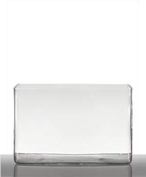 INNA-Glas Maceta de Cristal MIRJA, Rectangular, Transparente, 14cm - Jarrón de Vidrio - Florero Decorativo