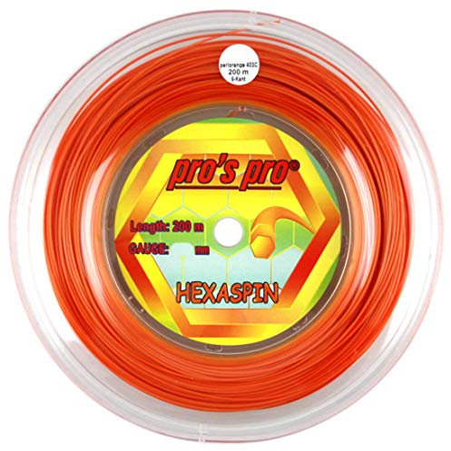 PROS PRO Hexaspin Tennissaite - 200m Rolle - 1.25mm - Orange