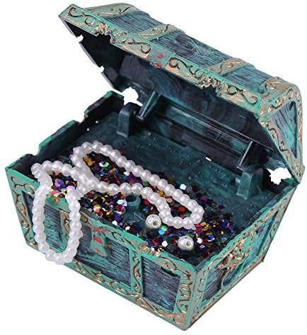 Pssopp Aquarium Schatztruhe Fisch Tank Ornament Dekoration Aquarium Deko Schatzkiste Aquarium Unterwasser Ornament Schatztruhe(grün)
