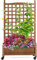 Yaheetech Raised Bed Fir Wood Raised Garden Bed Raised Planter Box for Vine Climbing Plants with Trellis and Wheels for Vegetable Flower Herbs