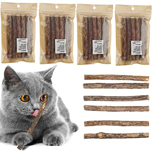 XiXiRan Bastoncini Erba Gatta Naturale*20, Catnip Sticks, Bastoncini di Erba Gatta in Legno, Bastoncini da Masticare per Gatti, Silvervine Bastoni per Gatti, Matatabi Stick Cat, Rinfrescate l'Alito