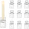 Hewory Kerzenhalter Glas Kerzenständer Stabkerzen: 10er Set Klein Stabkerzenhalter für Hochzeit Tischdeko Klar Kerzenhalter Stabkerze für Deko Wohnzimmer Weihnachten