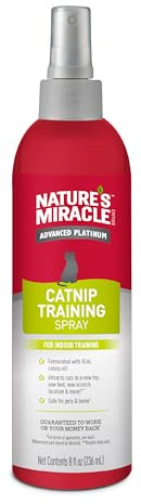 Nature’s Miracle Advanced Catnip Training Spray with Real Catnip Oil Attracts Cats and Encourages Positive Behavior, 8 Ounces