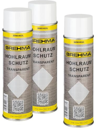 BREHMA 3X Hohlraumschutz Hohlraumversiegelung transparent Spray 500ml