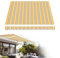 Wasserdichte Markisenabdeckung, Ersatzdach für einziehbare Markise, gelb-weiß gestreift, 4,6 x 2 m, Outdoor-Sonnenschutz für Veranda, mit regendichtem Fenster und Tür