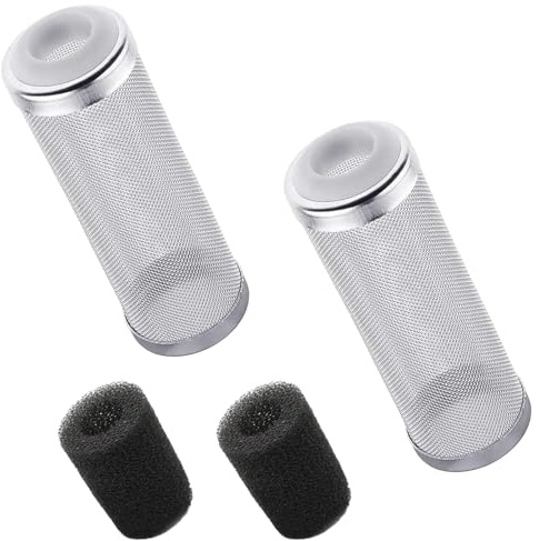 svpfuo 2 filtros de red para acuario, filtro de acero inoxidable, filtro de acuario, funda protectora para filtro de red, 2 unidades de protección de entrada y salida para piscinas de peces de algodón