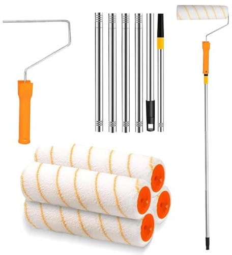 XUXLEKK Rullo per Pittura Allungabile, Rullo Professionale con Asta Telescopica 30-200 cm, Rullo per Vernice per Pittura Murali Set Professionale, er Pitture per Pareti e Facciate