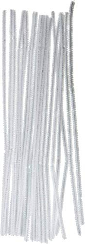 Darice Chenille Stems (100pc), White – Perfect for Craft Projects – Classic Pipe Cleaners are Easy to Bend to Create Shapes, Objects - Great for Kids, Classrooms, Home and More – 6mm x 12” Long
