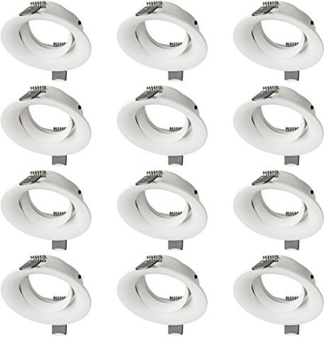 SEBSON Einbaustrahler 12er Pack, weiß rund schwenkbar Alu, Einbaurahmen Lochdurchmesser 80mm, Decken Spot inkl. GU10 Fassung für LED/Halogen
