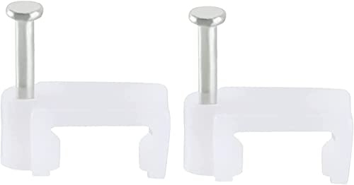 DUUDAH Fermacavi Multiuso Fermacavi Fermacavi Fermacavi, Fermacavi Piatti Fermacavi for Chiodi Coassiali Fermagli for Cavi 12mm Bianco 200 Pezzi