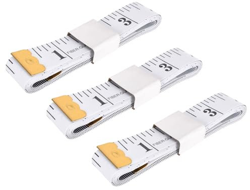 3 Stück Maßband Schneidermaßband 200cm Flexibles Messband Doppelskala Umfangmaßband Tailor Cloth Craft Messung Tape für Schneider Handwerker Haushalte