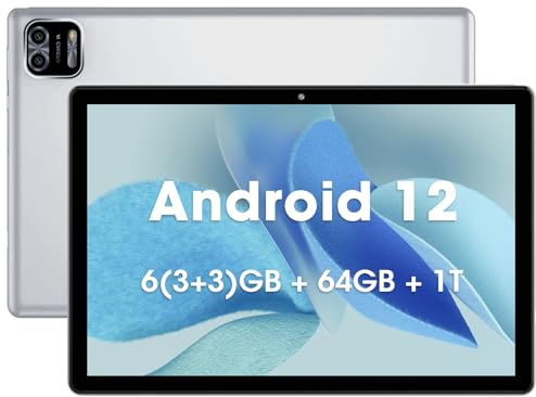 WeTapper Android Tablet 10 inch 3GB RAM 64GB ROM Android 12 Tablets Octa-Core Processor 1280x800 IPS Display Tablet with 2+8MP Camera WiFi Bluetooth 6000mAh Battery (Silver)