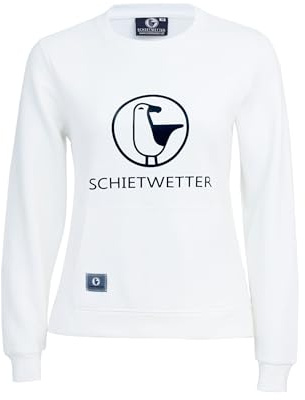 SCHIETWETTER Damen Pullover Tilla, Sweatshirt, Langarm, Longsleeve, Sweater, mit Kängurutasche weiß 40