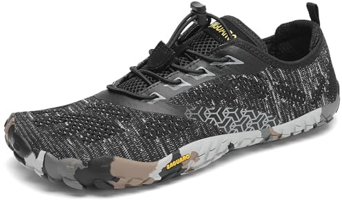 SAGUARO Hombre Mujer Zapatillas Barefoot Minimalistas Calzado de Training Ligeras Cmodas para Caminar Senderismo Ciclismo Trail Running Trekking Playa Agua, Negro Tinta, 42 EU