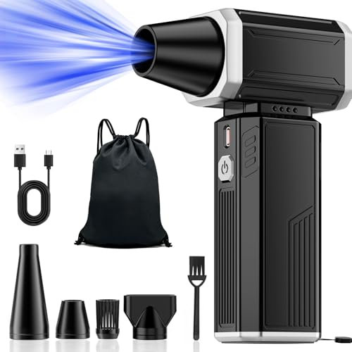Druckluftspray Elektrische Staubgebläse, Super Power Cordless Compressed Air Duster Wiederaufladbare Luftgebläse Einstellbare Mini-Gebläse Staubgebläse für Computer Tastatur Outdoor Auto