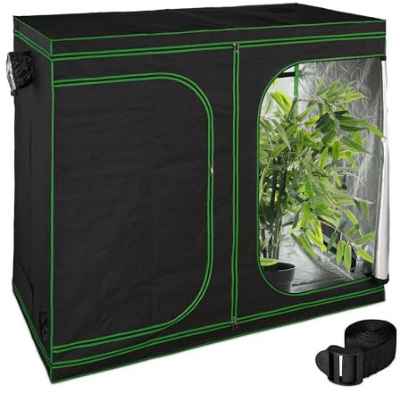 Relaxdays Chambre de Culture, Film intérieur réfléchissant à 95%, HLP 200x240x120 cm, pour l'intérieur, Noir et Vert