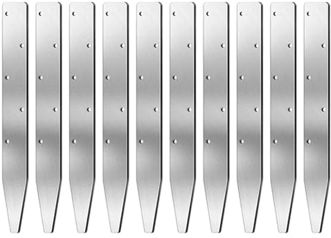 Betongpålar | 10-Delars V-Formad Återanvändbar Rostbeständig Spik Med Hål | Platt Pinne | för trädgård, gräsmatta, staket, gårdsrenovering, utomhus
