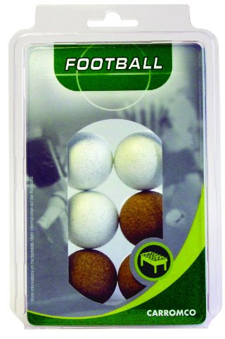 Carromco Kickerbälle 36mm für Tischfußball Tischkicker - Kickerball Set aus Kork, Set mit 3x Korkball in Weiß und 3x Korkball in Natur, Profi Kickerbälle für Spin- und Trick Shots, leise und robust