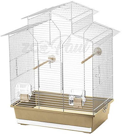 Vogelkäfig,Wellensittichkäfig,Exotenkäfig,60 cm Vogelkäfig Vogelbauer Wellensittich Kanarien Voliere Vogelhaus Käfig IZA 2 II braun
