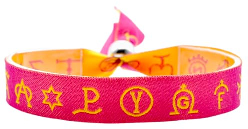 BDM - Pulsera de tela taurina rosa con símbolos representativos.Cierre de bola ajustable para hombres y mujeres.Diferentes modelos - Modelo 1