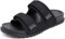 Pantoufles diabétiques pour hommes, pantoufles orthopédiques confortables réglables, pantoufles en mousse à mémoire de forme extra larges pieds gonflés sandale confortable (Le noir,42 UE)