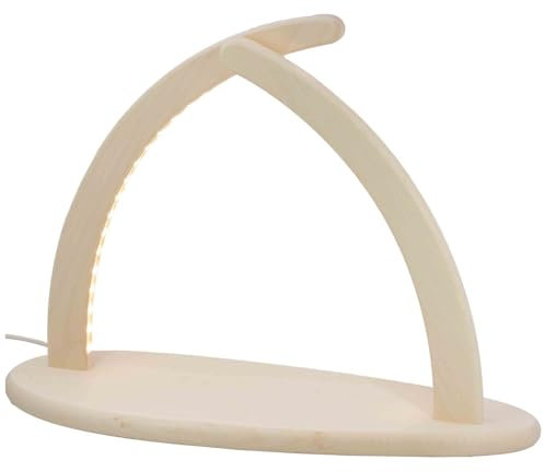 Seiffener Volkskunst Arco de luces LED en punta para decoración navideña, arco de luces para ventanas de los Montes Metálicos, 43 x 33 cm, arco vacío