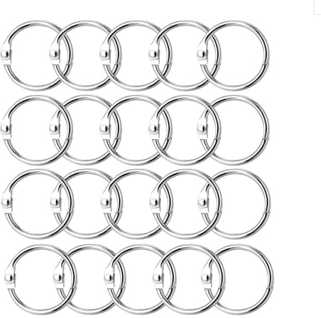 20 mm pärmringar, 20 stycken häftapparater, indexkort, ring, ringpärm, ringar, lösa blad, anslutningsringar för memo-förvaring, namnskyltar, fotoalbum och nyckelringar Anneaux de Reliure Livre en